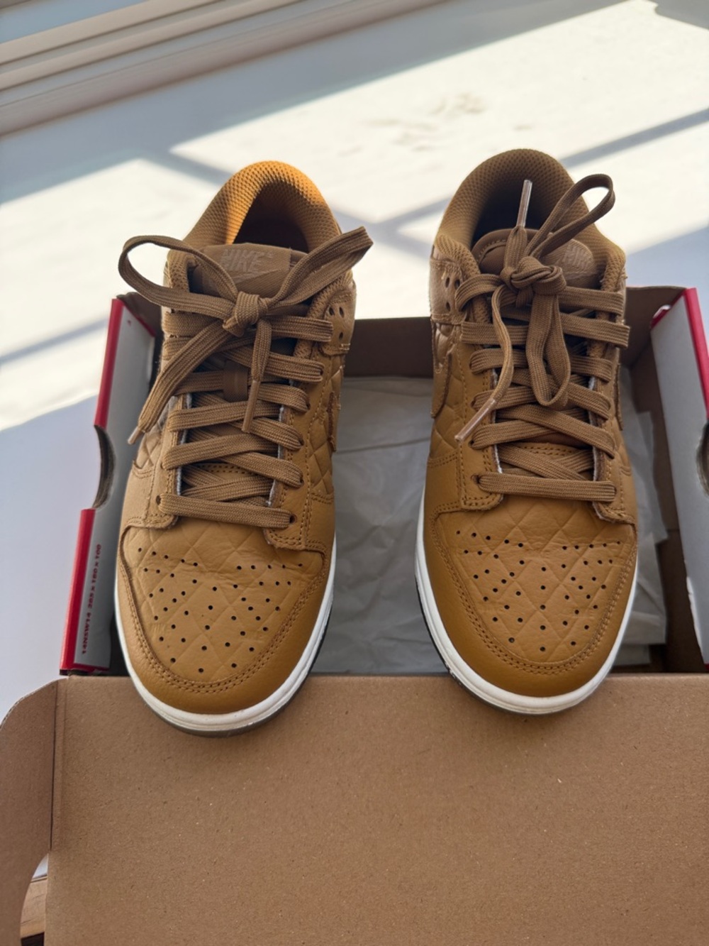 Women nike dunk Low quilted wheat